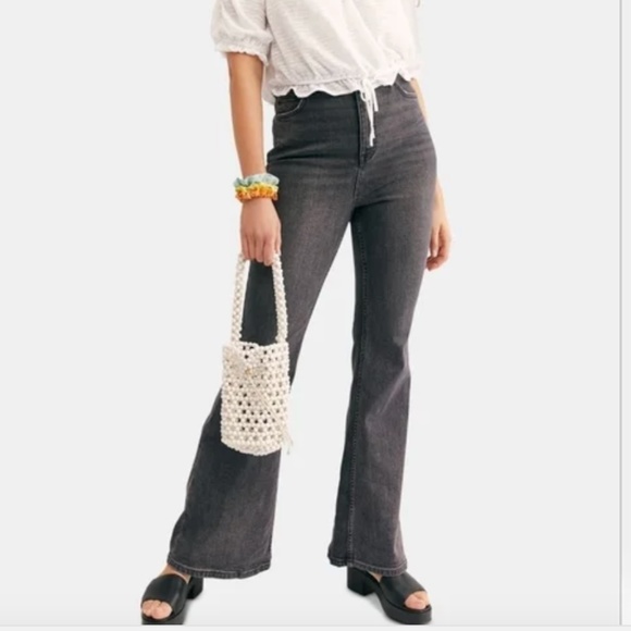 Free People Gray Flare Jeans - Picture 1 of 12